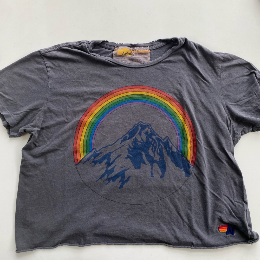 Aviator Nation Chasing Rainbows Cropped Vintage Tee. NO LONGER SOLD.